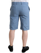 Dolce & Gabbana Sky Blue Cotton Folded Hem Men Bermuda Shorts