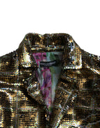 Dolce & Gabbana Multicolor Polyester Sequined Cropped Jacket