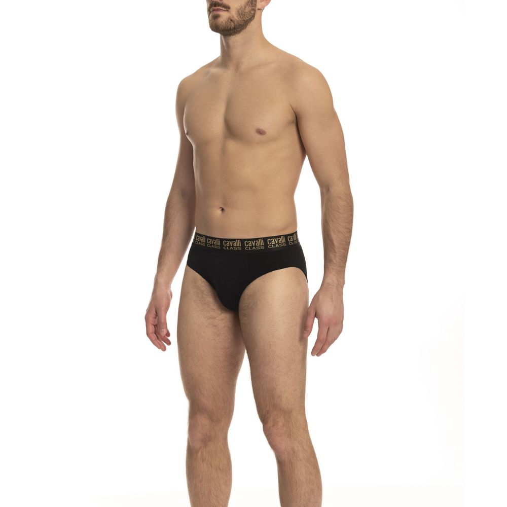 Cavalli Class Black Cotton Men's Brief Pair
