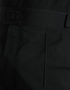Dolce & Gabbana Black Polyester Logo Straight Pants
