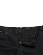Dolce & Gabbana Black Cotton Stretch Bermuda Denim Shorts