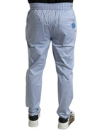 Dolce & Gabbana Light Blue Cotton Stretch Jogger Pants
