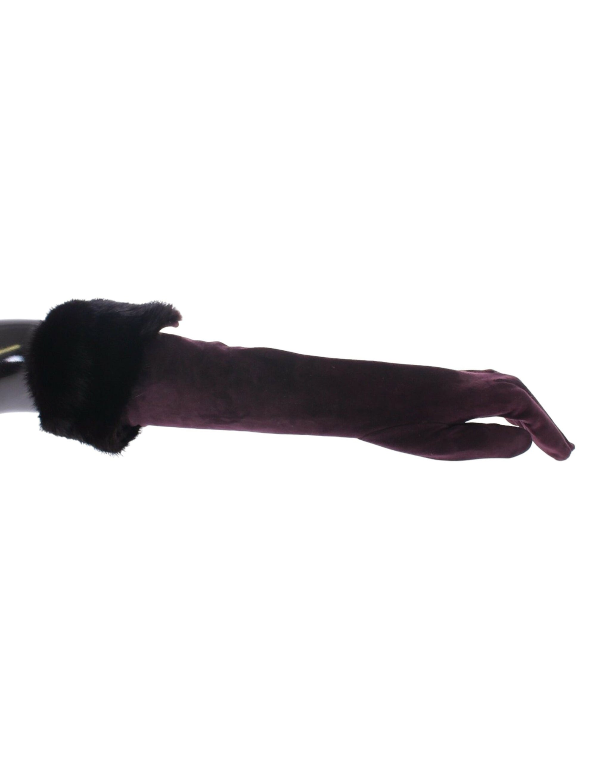 Dolce & Gabbana Purple Mink Fur Goatskin Suede Leather Gloves - Maison Luxe
