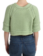 Ermanno Scervino Green Cropped Knit Sweater Knitted Jumper