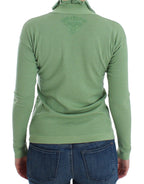 Ermanno Scervino Green Wool Blend Striped Long Sleeve Sweater