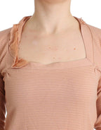 Ermanno Scervino Orange Wool Blend Striped Long Sleeve Top