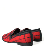 Dolce & Gabbana Red Black Torero Loafers Slippers Men Shoes