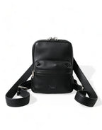 Dolce & Gabbana Black Calfskin Leather Logo Palermo Backpack Bag