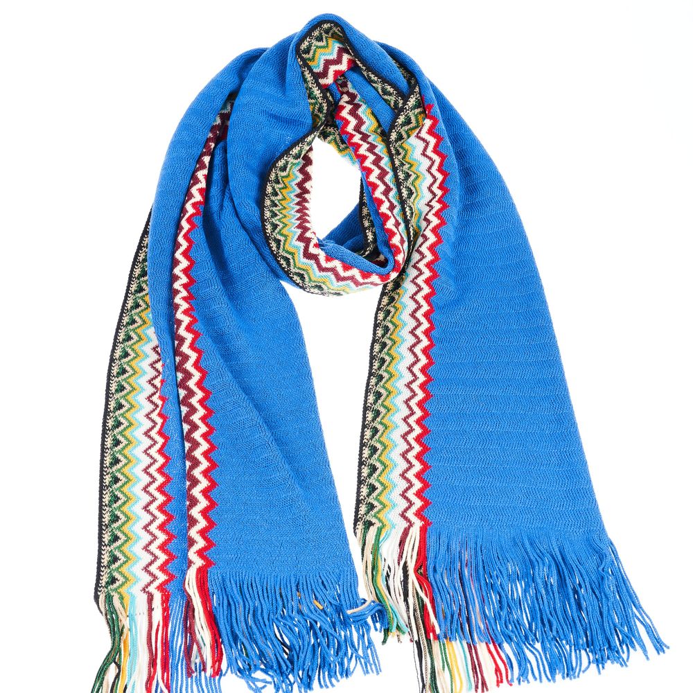 Missoni Blue Wool Men Scarf - Maison Luxe