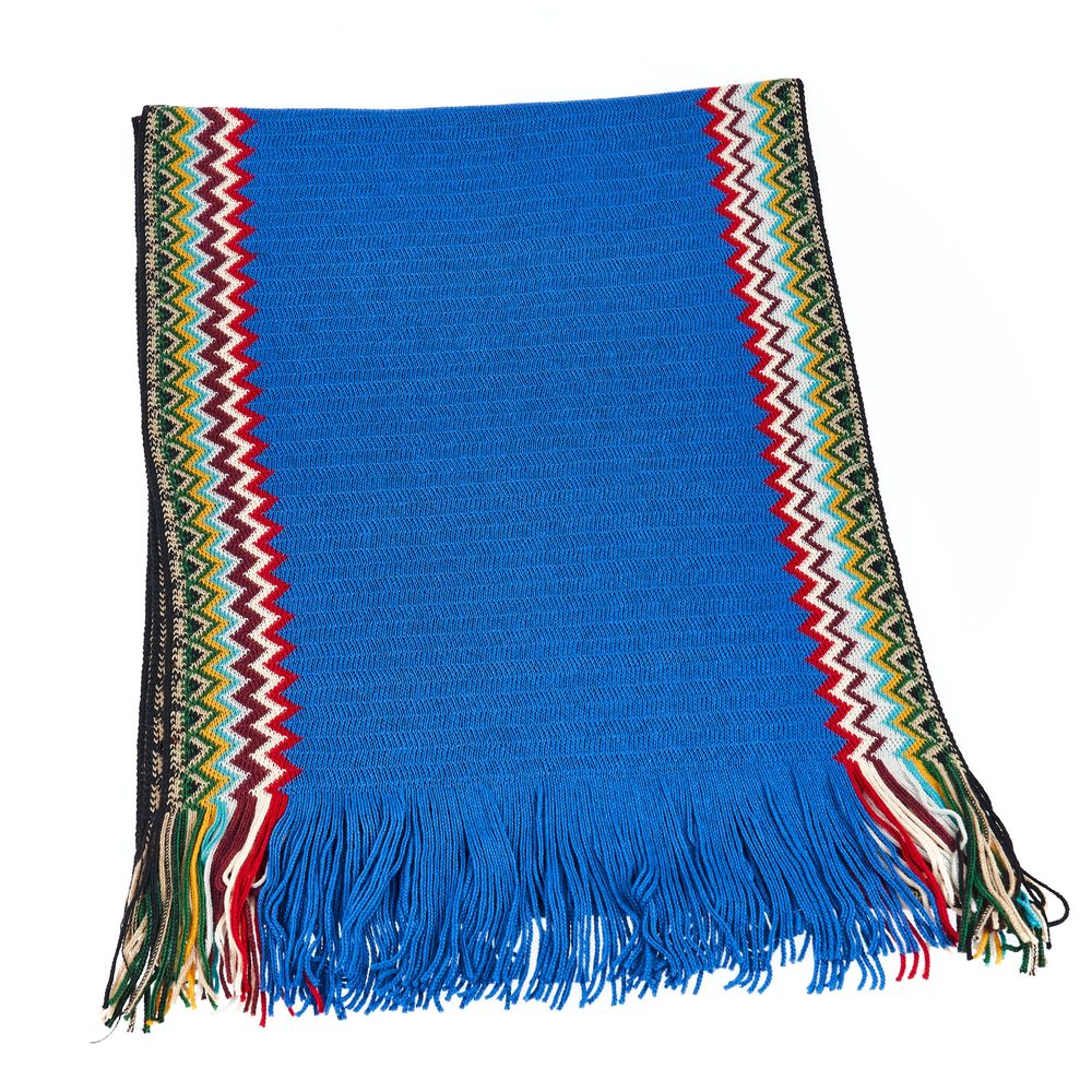 Missoni Blue Wool Men Scarf - Maison Luxe