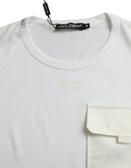 Dolce & Gabbana White Cotton Pocket Short Sleeves T-shirt
