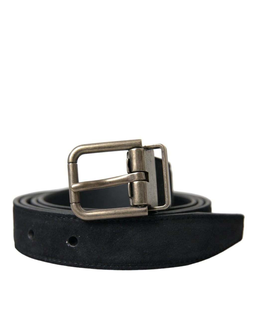 Dolce & Gabbana Black Goat Leather Antique Metal Buckle Belt - Maison Luxe