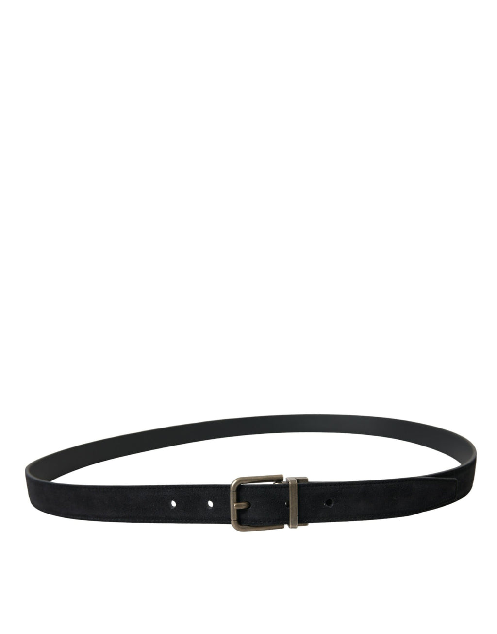 Dolce & Gabbana Black Goat Leather Antique Metal Buckle Belt - Maison Luxe