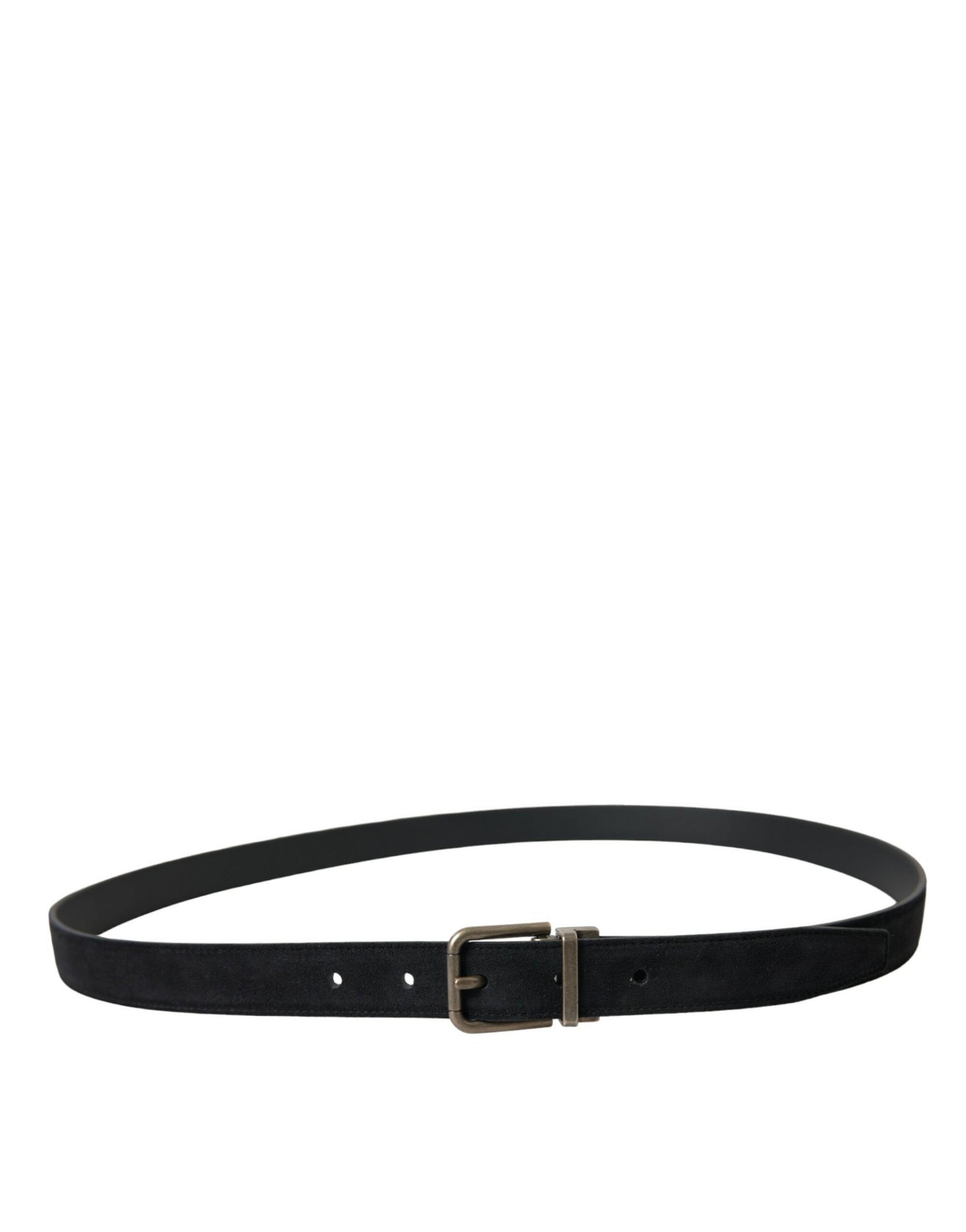 Dolce & Gabbana Black Goat Leather Antique Metal Buckle Belt - Maison Luxe
