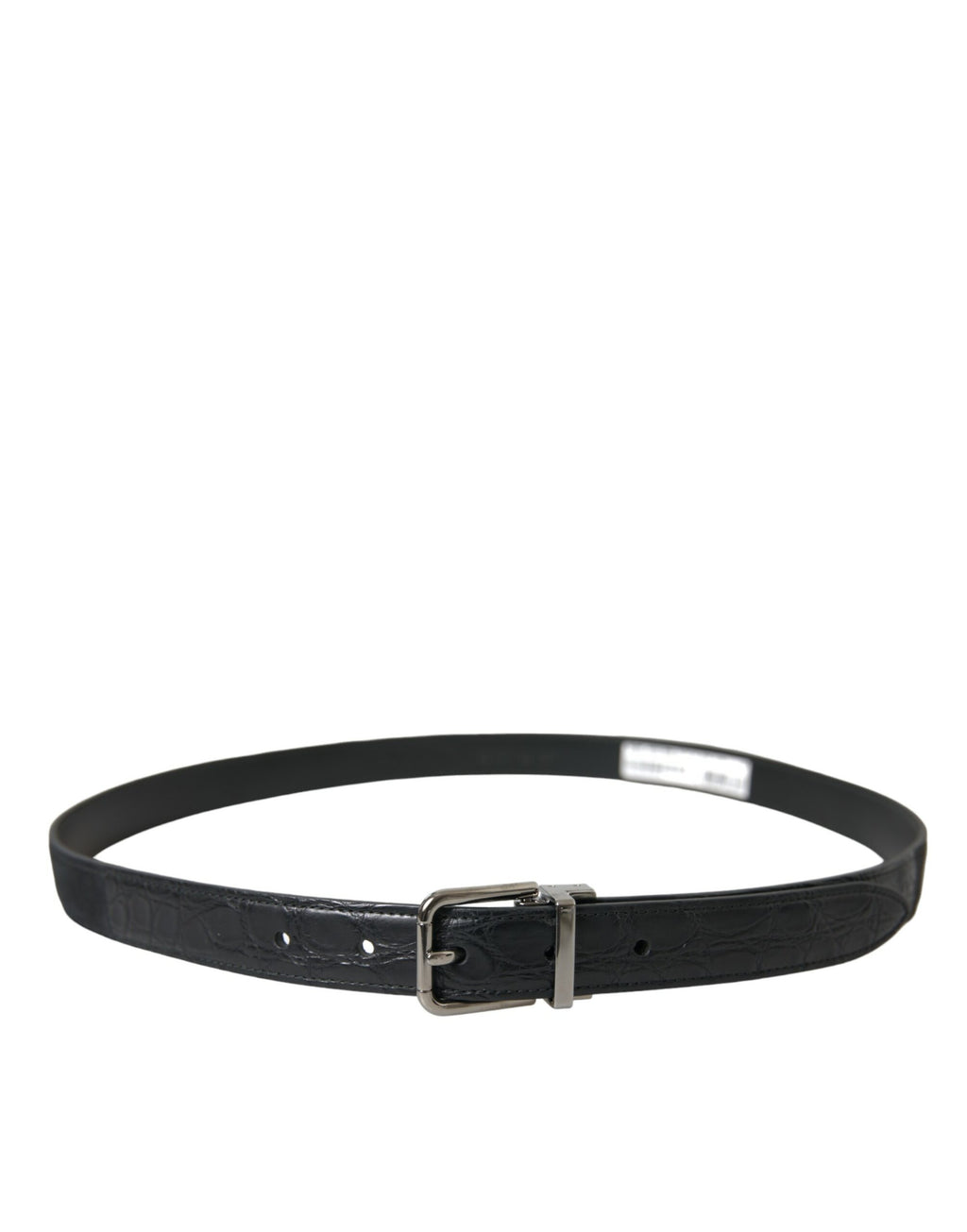Dolce & Gabbana Black Leather Silver Metal Buckle Belt - Maison Luxe