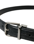 Dolce & Gabbana Black Leather Silver Metal Buckle Belt - Maison Luxe