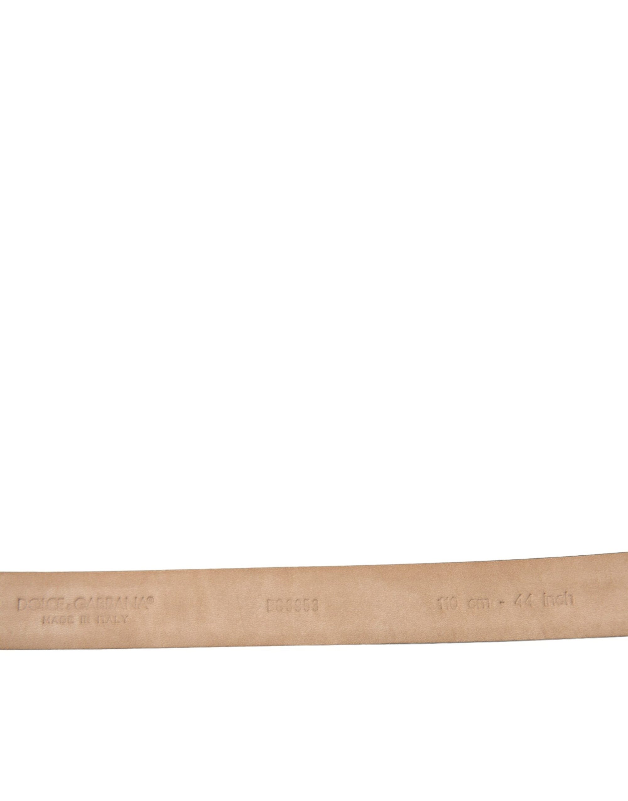 Dolce & Gabbana Dark Brown Leather Silver Metal Buckle Belt - Maison Luxe