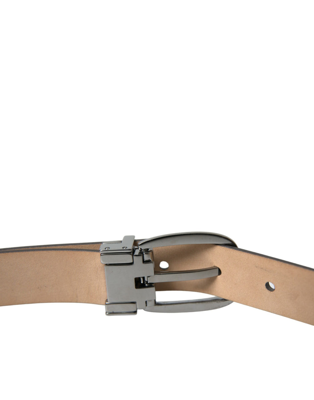 Dolce & Gabbana Dark Brown Leather Silver Metal Buckle Belt - Maison Luxe