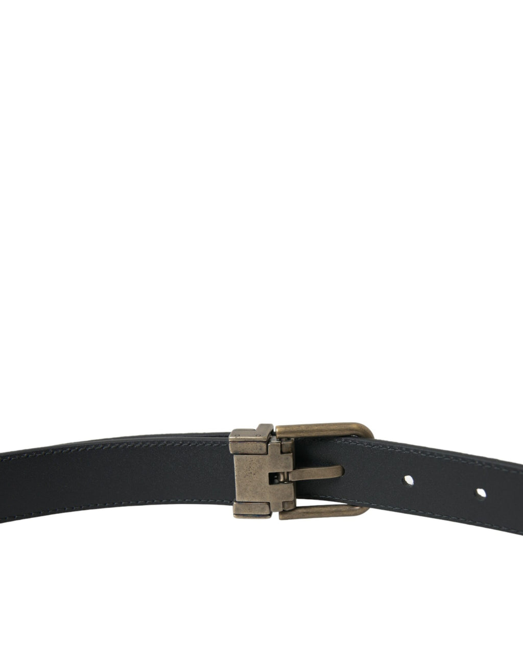 Dolce & Gabbana Black Suede Leather Gold Metal Buckle Belt - Maison Luxe