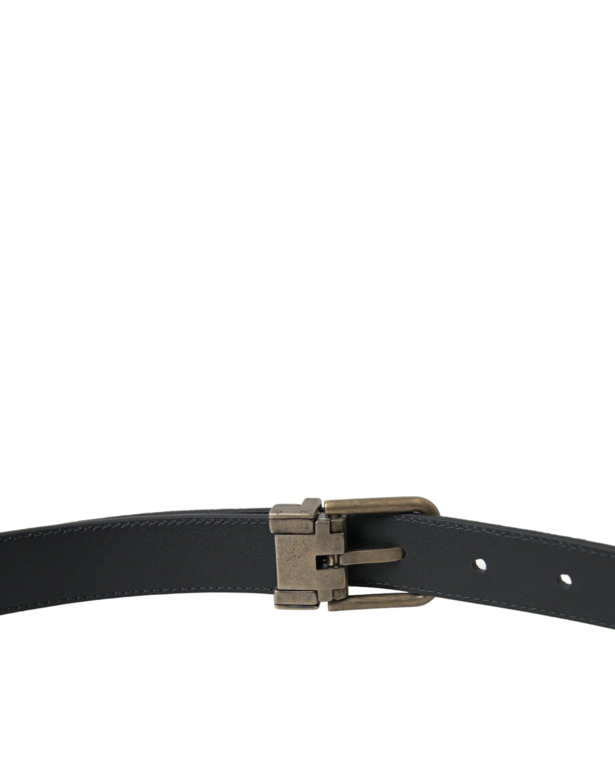 Dolce & Gabbana Black Suede Leather Gold Metal Buckle Belt - Maison Luxe