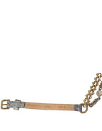 Dolce & Gabbana Blue Braided Gold Brass Chain Waist Belt - Maison Luxe