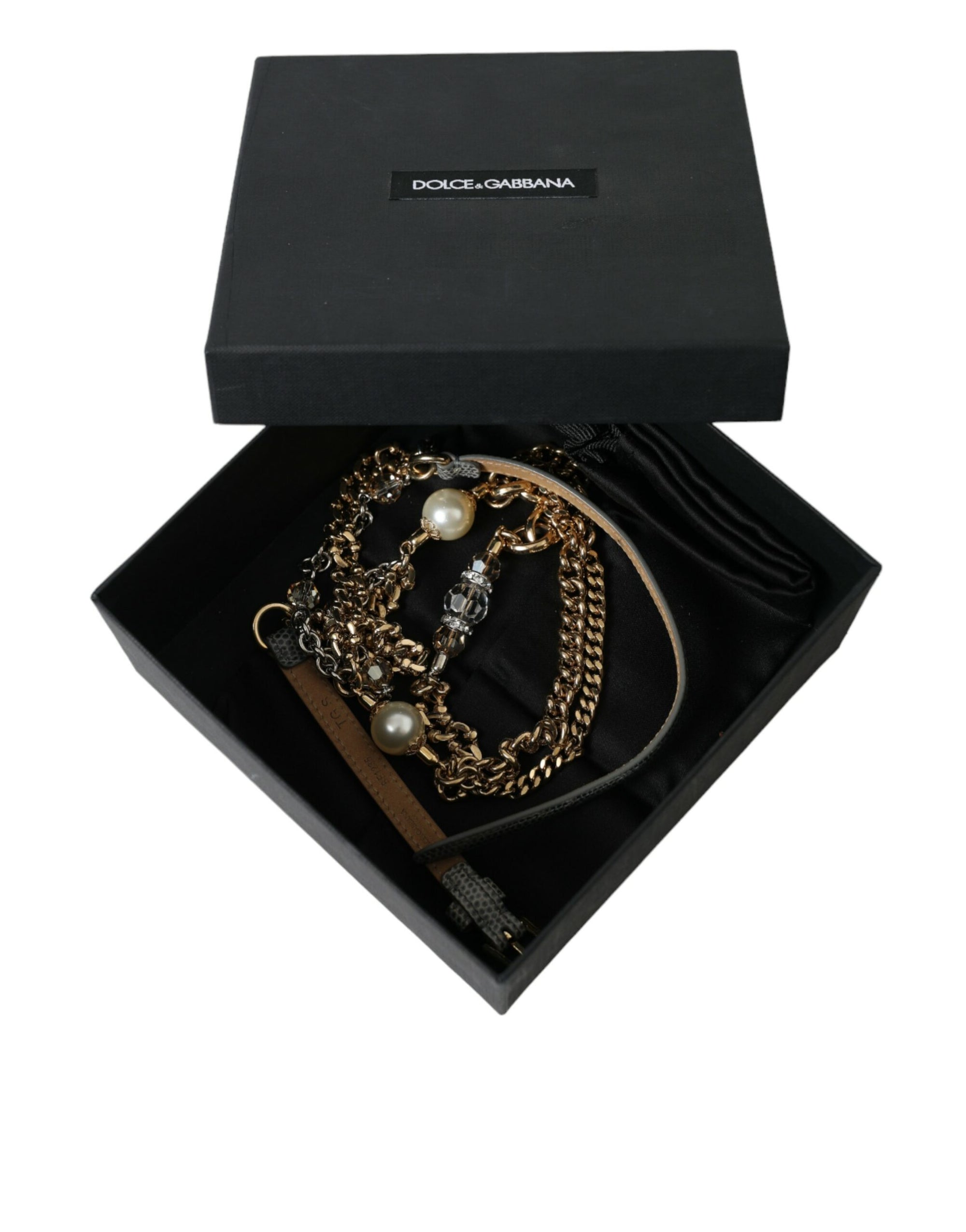 Dolce & Gabbana Blue Braided Gold Brass Chain Waist Belt - Maison Luxe