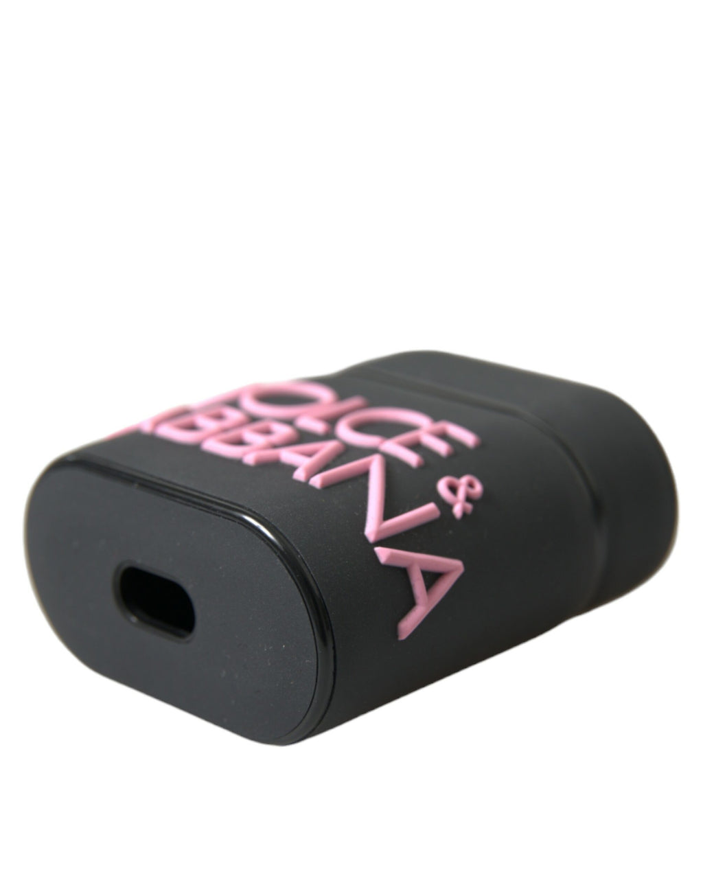 Dolce & Gabbana Black Pink Silicone Embossed Logo Airpods Case - Maison Luxe