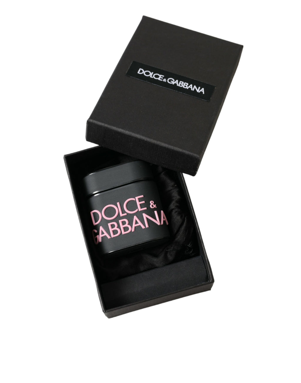 Dolce & Gabbana Black Pink Silicone Embossed Logo Airpods Case - Maison Luxe