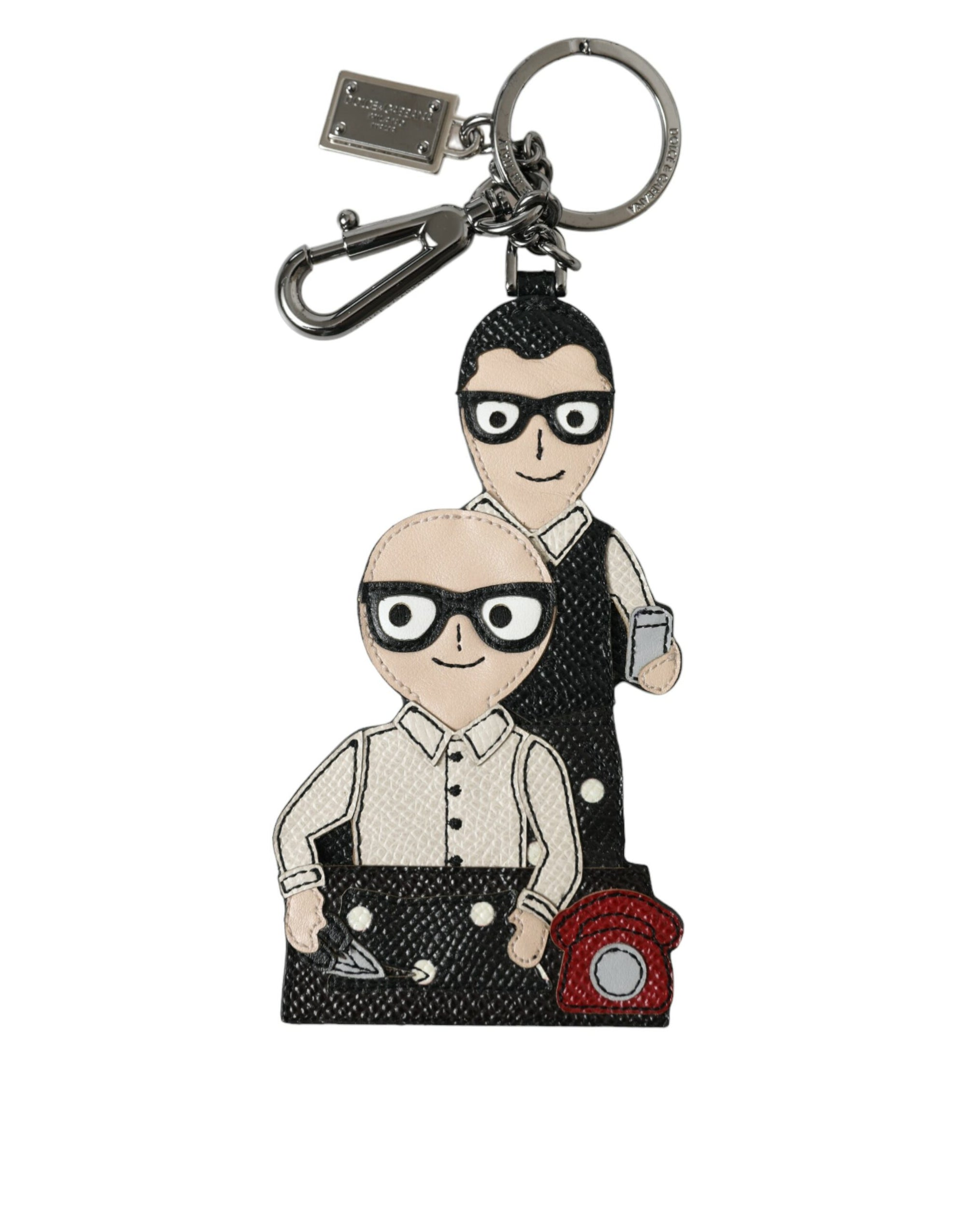 Dolce & Gabbana Leather Dominico Stefano #DGFAMILY Logo Badge Keychain - Maison Luxe