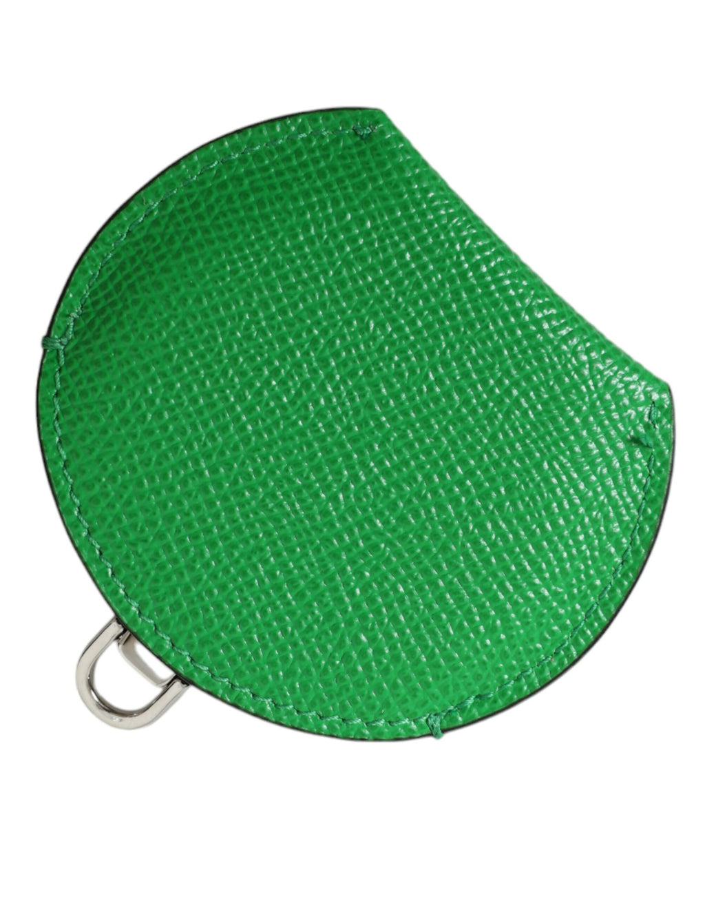 Dolce & Gabbana Green Calfskin Leather Round Logo Hand Mirror Holder - Maison Luxe