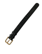 Dolce & Gabbana Black Textured Leather Gold Tone Metal Buckle Armband - Maison Luxe