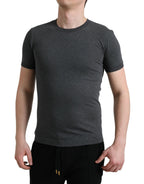 Dolce & Gabbana Dark Gray Cotton Crew Neck T-shirt