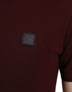 Dolce & Gabbana Maroon Collared Short Sleeves Polo T-shirt