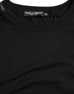 Dolce & Gabbana Black Logo Embossed Crew Neck Short Sleeves T-shirt