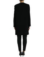 Dolce & Gabbana Black Floral Wool Button Embellished Jacket