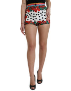 Dolce & Gabbana Multicolor Floral Polka Dot Hot Pants Shorts