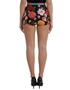 Dolce & Gabbana Multicolor Floral Polka Dot Hot Pants Shorts