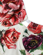 Dolce & Gabbana Multicolor Floral Sleeveless Bustier Crop Top
