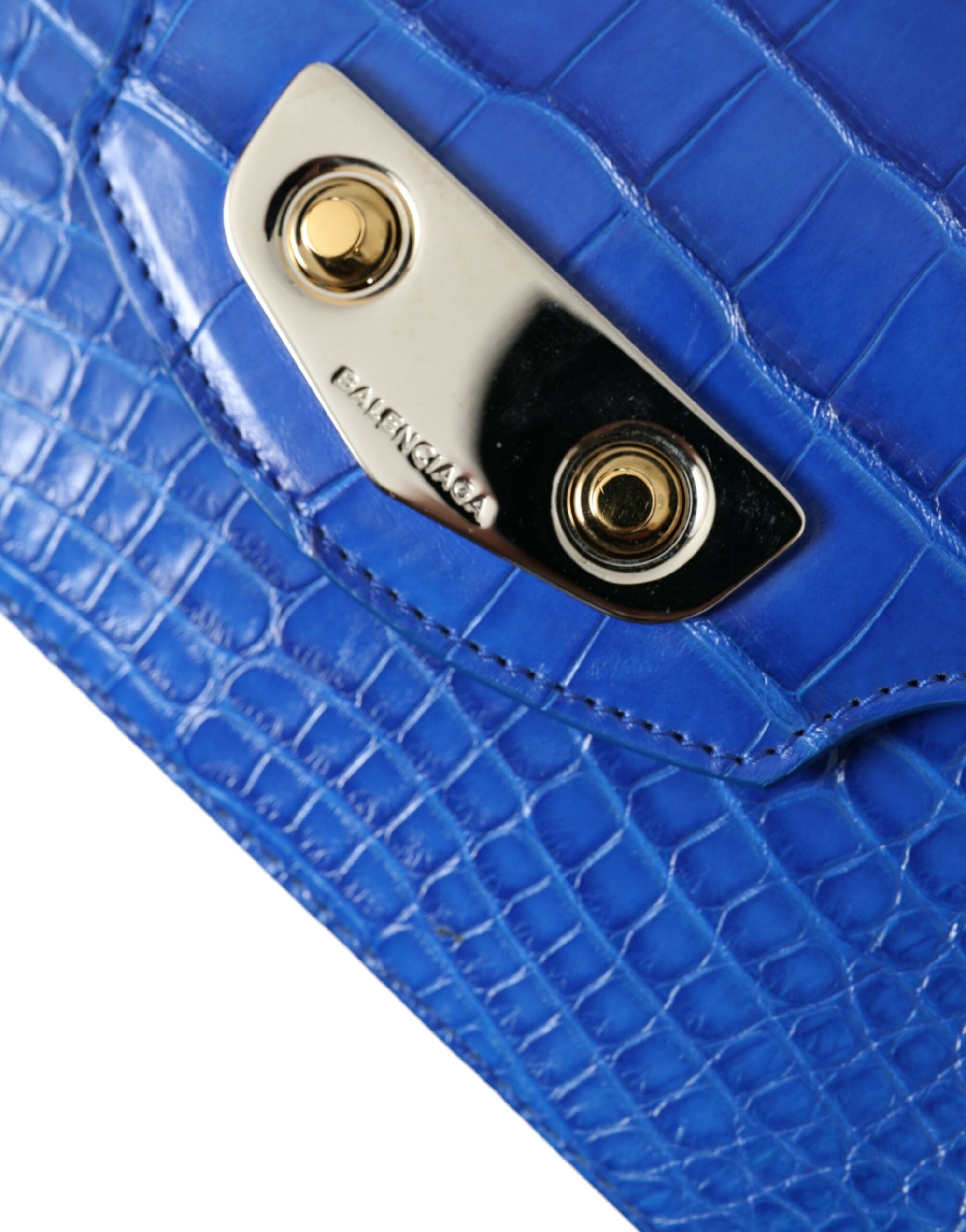 Balenciaga Blue Exotic Leather Neo Classic Purse Shoulder Handbag Bag
