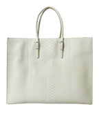 Balenciaga White Yellow Exotic Skin Leather Shopping Tote PAPIER Bag