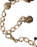 Dolce & Gabbana Gold Brass Leopard Fur Pearl Collier Chain Belt - Maison Luxe