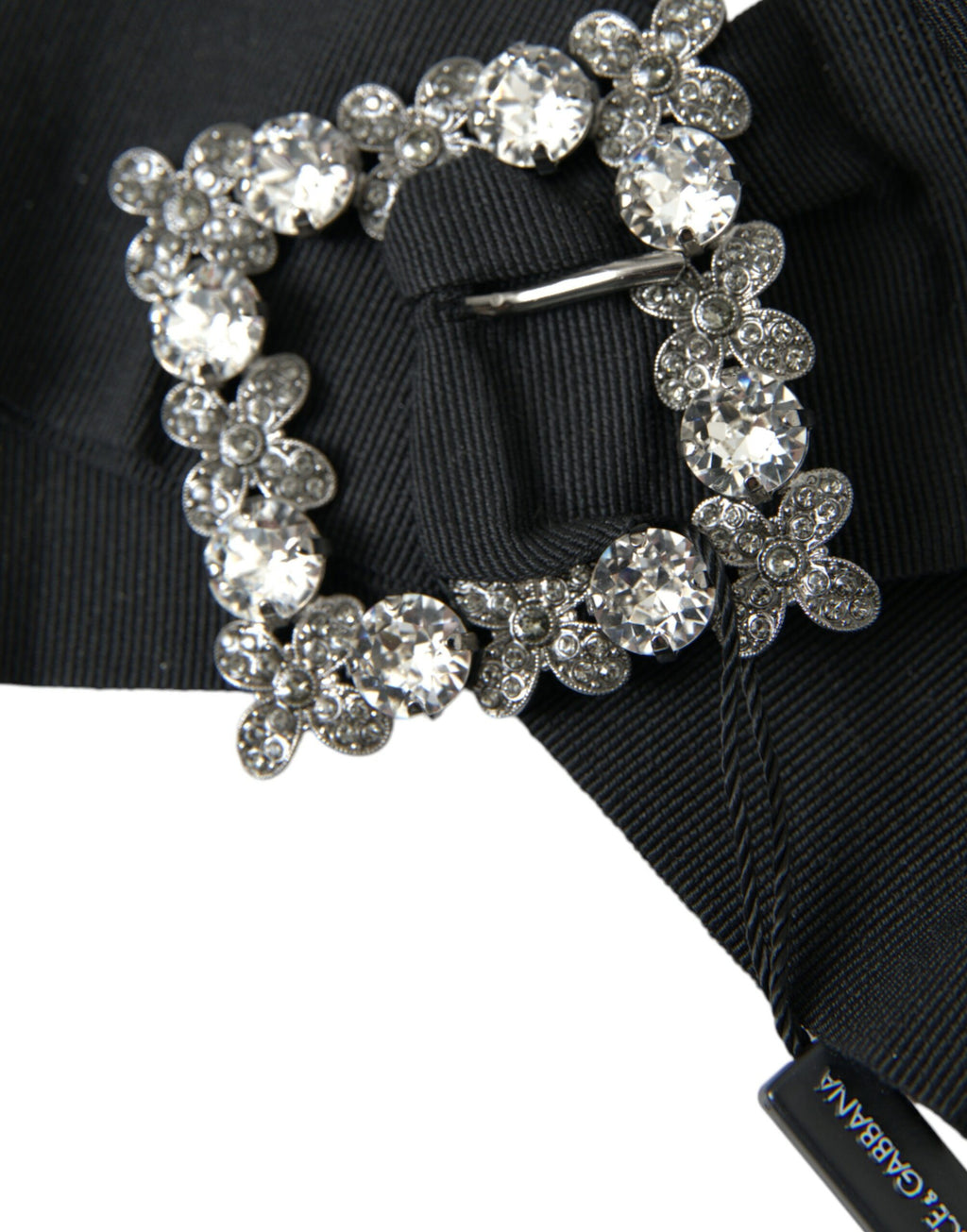 Dolce & Gabbana Black Swarovski Crystal Embellished Hair Clip - Maison Luxe