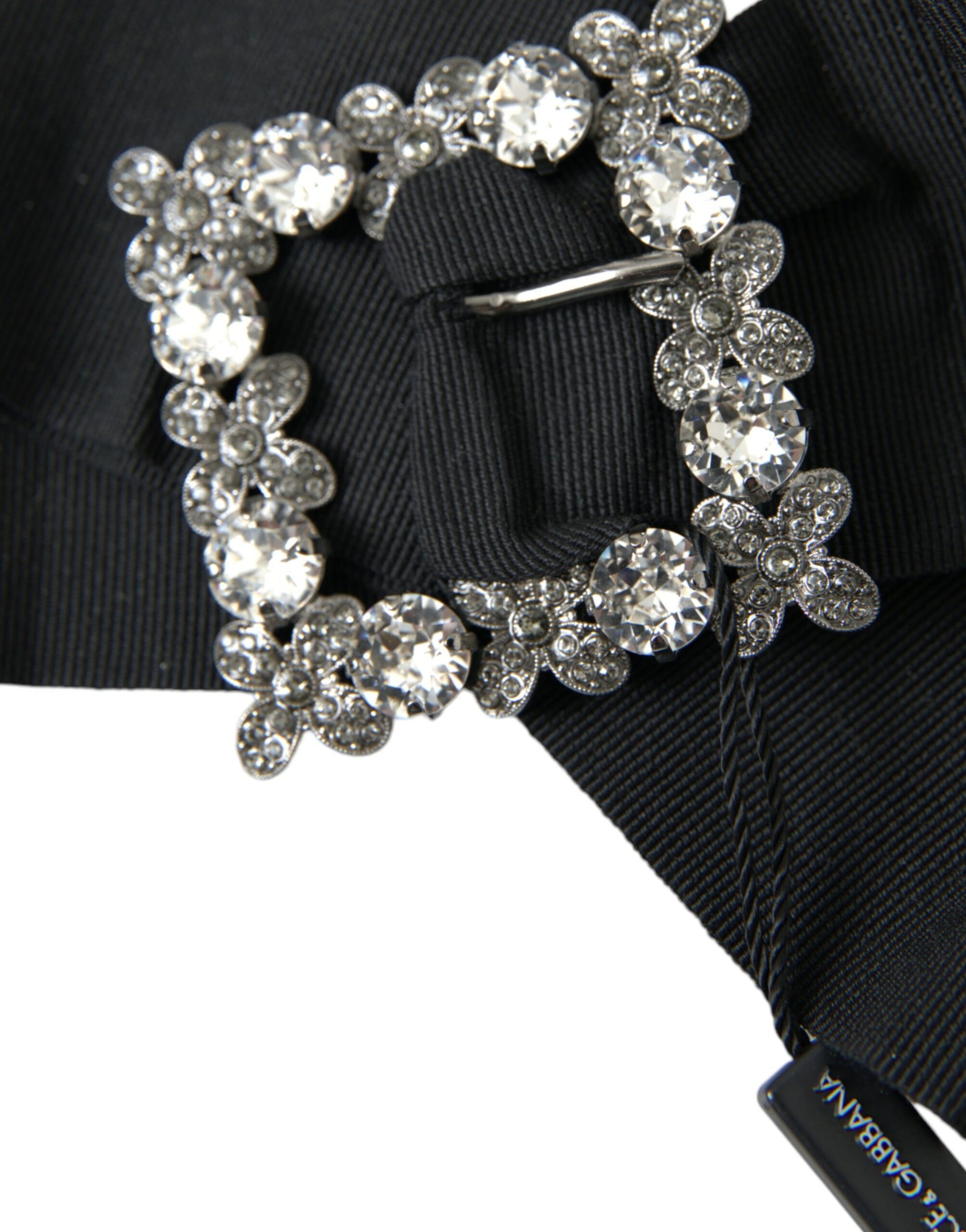 Dolce & Gabbana Black Swarovski Crystal Embellished Hair Clip - Maison Luxe