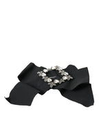 Dolce & Gabbana Black Swarovski Crystal Embellished Hair Clip - Maison Luxe