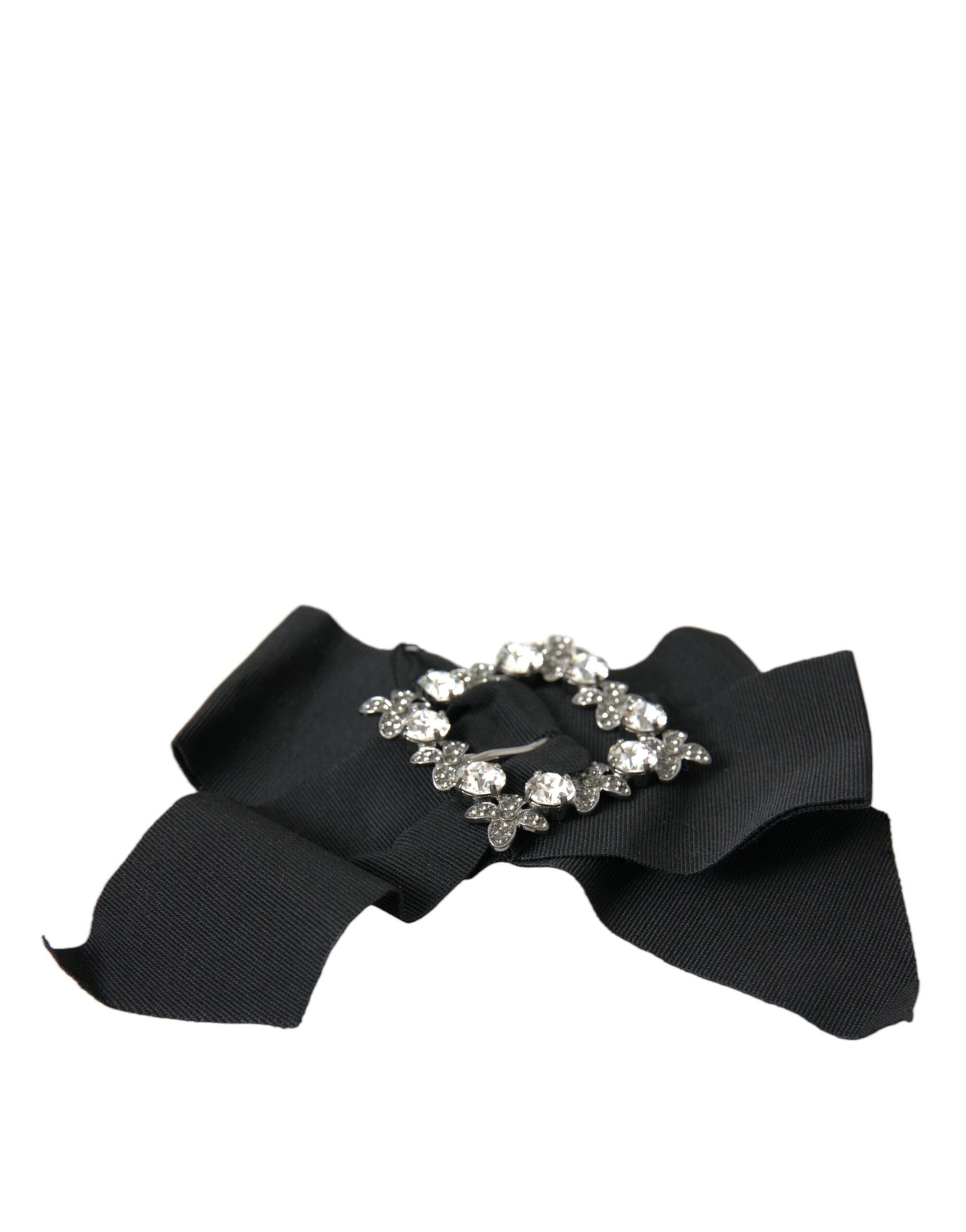 Dolce & Gabbana Black Swarovski Crystal Embellished Hair Clip - Maison Luxe