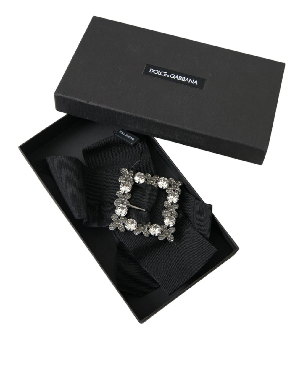 Dolce & Gabbana Black Swarovski Crystal Embellished Hair Clip - Maison Luxe