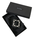 Dolce & Gabbana Black Swarovski Crystal Embellished Hair Clip - Maison Luxe