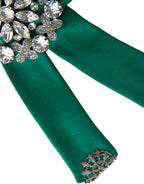 Dolce & Gabbana Green Satin Bird Crystal Women Hair Clip - Maison Luxe