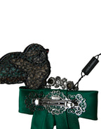 Dolce & Gabbana Green Satin Bird Crystal Women Hair Clip - Maison Luxe