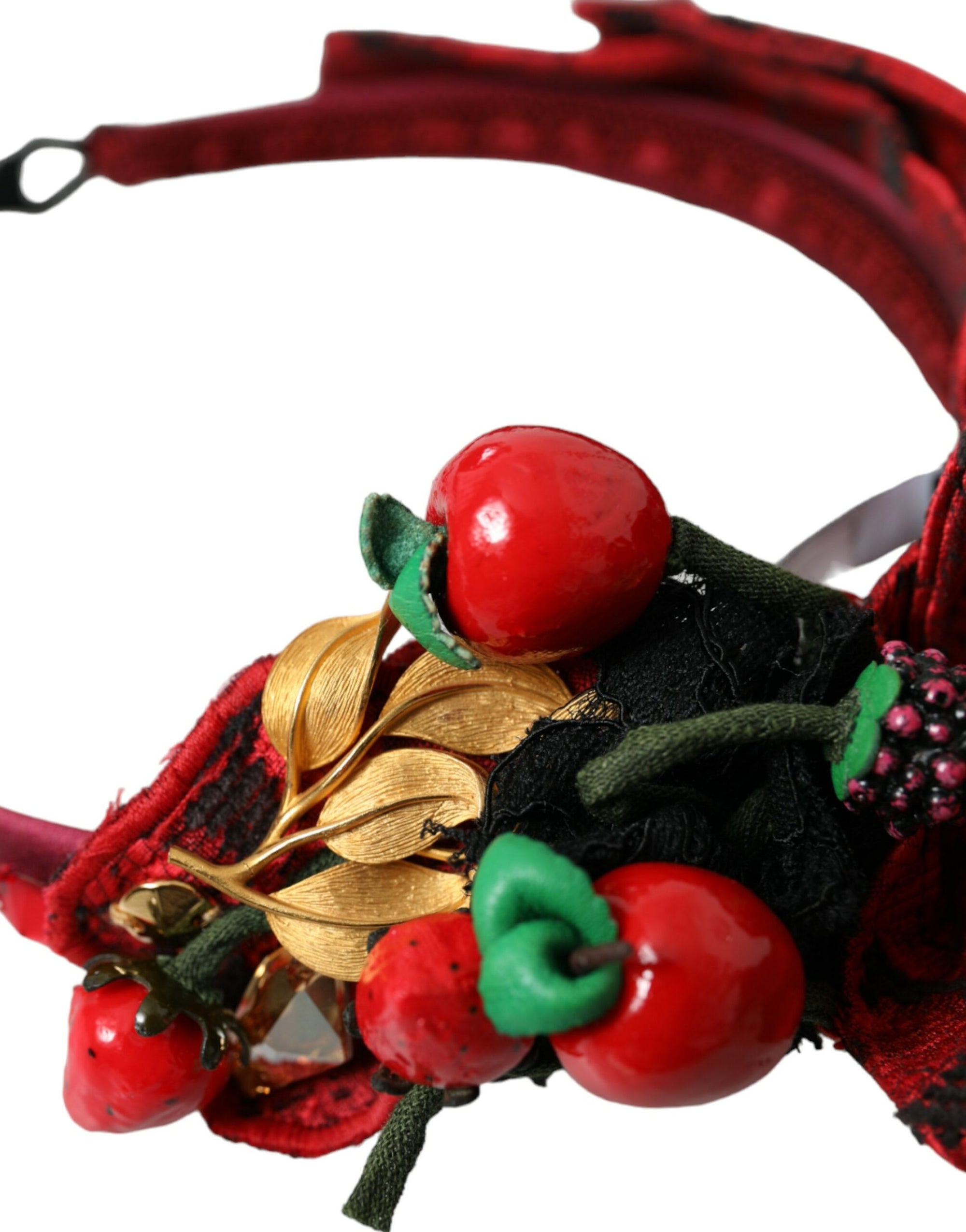 Dolce & Gabbana Red Cherry Sicily Embellished Women Hairband Diadem - Maison Luxe